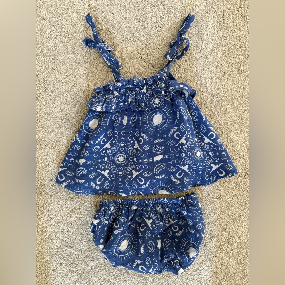 Angel Dear Blue and White Diaper Cover